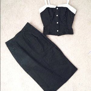 Stop Staring Retro 50s Skirt Crop Top M S NWT Dot